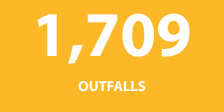 1,709 outfalls.